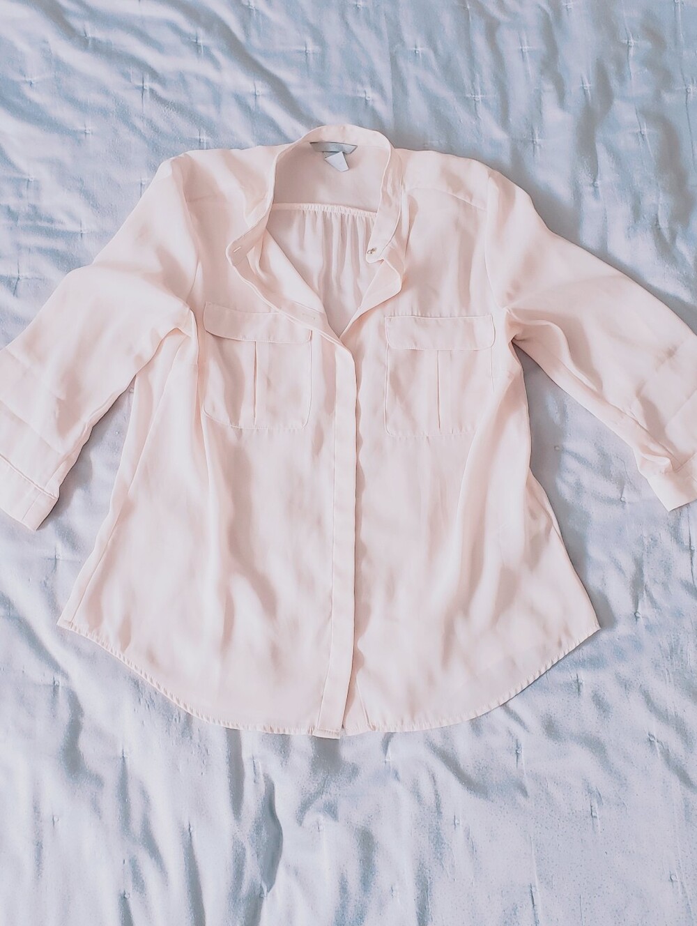 H&M Cream Semi Sheer Blouse
